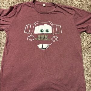 Maroon Graphic T-Shirt with Cartoon Design